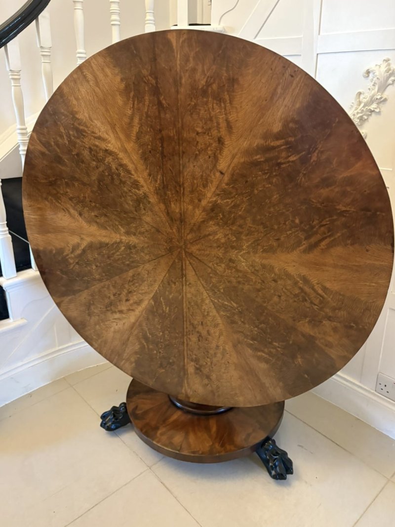 Antique Victorian Quality Flared Mahogany Segmented Circular 6 Seater Dining Table - Image 3